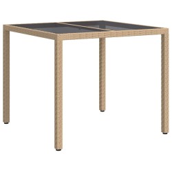 Table de Jardin Beige 90 x 90 x 75 cm polyrotin 556366556366