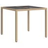 Table de Jardin Beige 90 x 90 x 75 cm polyrotin 556366556366