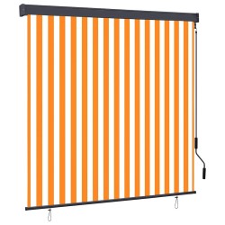 Store enrouleur Blanc et Orange 180 x 250 cm Tissu et Aluminium 556372556372