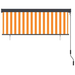 Store enrouleur Blanc et Orange 180 x 250 cm Tissu et Aluminium 556372556372