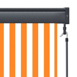 Store enrouleur Blanc et Orange 180 x 250 cm Tissu et Aluminium 556372556372