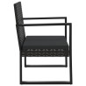 Fauteuil de jardin avec coussin Noir Résine tressée 556384556384
