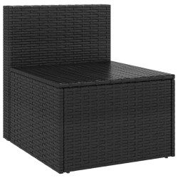 Canapés centraux de jardin et coussins 2pcs Noir Résine tressée 556385556385