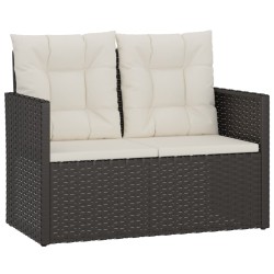 Banc de jardin avec coussins Noir 105 cm Résine tressée 556390556390