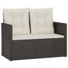 Banc de jardin avec coussins Noir 105 cm Résine tressée 556390556390