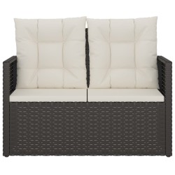 Banc de jardin avec coussins Noir 105 cm Résine tressée 556390556390
