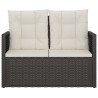 Banc de jardin avec coussins Noir 105 cm Résine tressée 556390556390