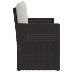 Banc de jardin avec coussins Noir 105 cm Résine tressée 556390556390