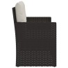 Banc de jardin avec coussins Noir 105 cm Résine tressée 556390556390