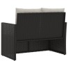 Banc de jardin avec coussins Noir 105 cm Résine tressée 556390556390