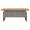 Table de jardin gris 100x50x43/63 cm acacia et résine tressée 556393556393