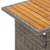 Table de jardin gris 100x50x43/63 cm acacia et résine tressée 556393556393