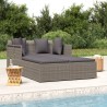 Chaise longue avec coussins gris 182x118x63 cm résine tressée 556394556394