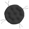 Coussin rond noir Ø 60 x11 cm tissu oxford 556398556398