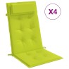 Coussins de chaise à dossier haut lot de 4 vert vif 556399556399