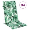 Coussins de chaise à dossier haut lot de 4 modèle de feuille 556401556401