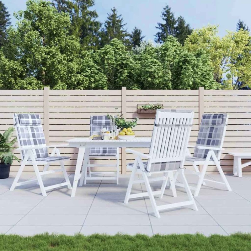 Coussins de chaise à dossier haut lot de 4 carreaux gris 556404556404