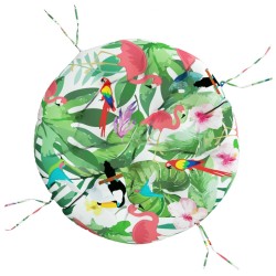 Coussin rond multicolore Ø 100 x11 cm tissu oxford 556407556407