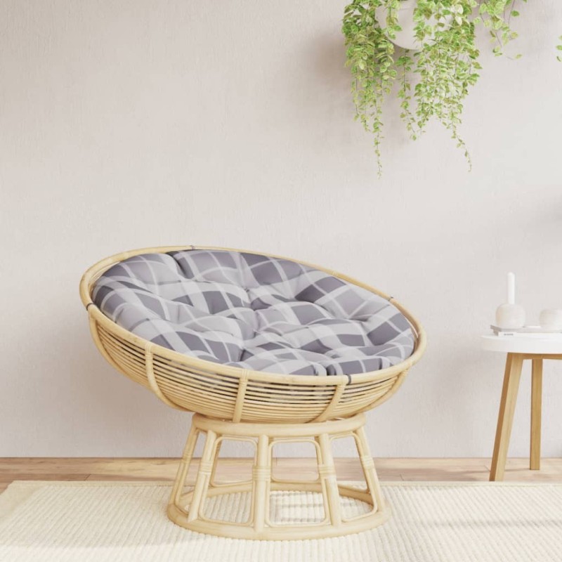 Coussin rond motif à carreaux gris Ø 100 x11 cm tissu oxford 556408556408