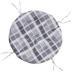 Coussin rond motif à carreaux gris Ø 100 x11 cm tissu oxford 556408556408