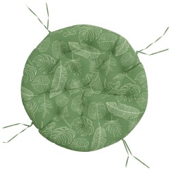 Coussin rond à motif de feuilles Ø 100 x11 cm tissu oxford 556411556411