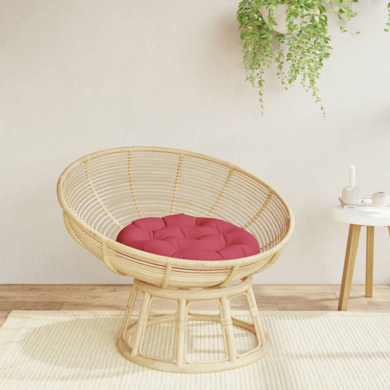 Coussin rond rouge bordeaux Ø 60 x11 cm tissu oxford 556415556415