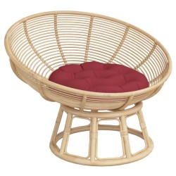 Coussin rond rouge bordeaux Ø 60 x11 cm tissu oxford 556415556415