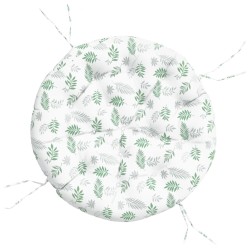 Coussin rond à motif de feuilles Ø 100 x11 cm tissu oxford 556417556417
