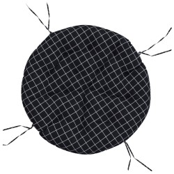 Coussin rond motif à carreaux noir Ø 100 x11 cm tissu oxford 556418556418