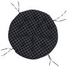 Coussin rond motif à carreaux noir Ø 100 x11 cm tissu oxford 556418556418