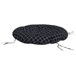 Coussin rond motif à carreaux noir Ø 100 x11 cm tissu oxford 556418556418