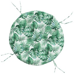 Coussin rond à motif de feuilles Ø 100 x11 cm tissu oxford 556421556421