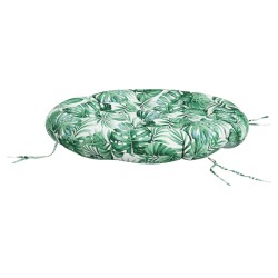 Coussin rond à motif de feuilles Ø 100 x11 cm tissu oxford 556421556421