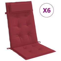 Coussins de chaise à dossier haut lot de 6 rouge bordeaux 556423556423