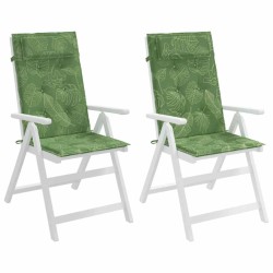 Coussins de chaise à dossier haut lot de 2 modèle de feuille 556430556430