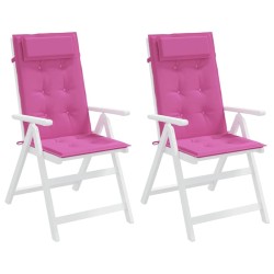 Coussins de chaise à dossier haut lot de 2 rose tissu oxford 556434556434