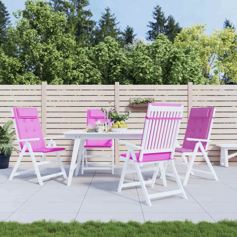 Coussins de chaise à dossier haut lot de 4 rose tissu oxford 556435556435