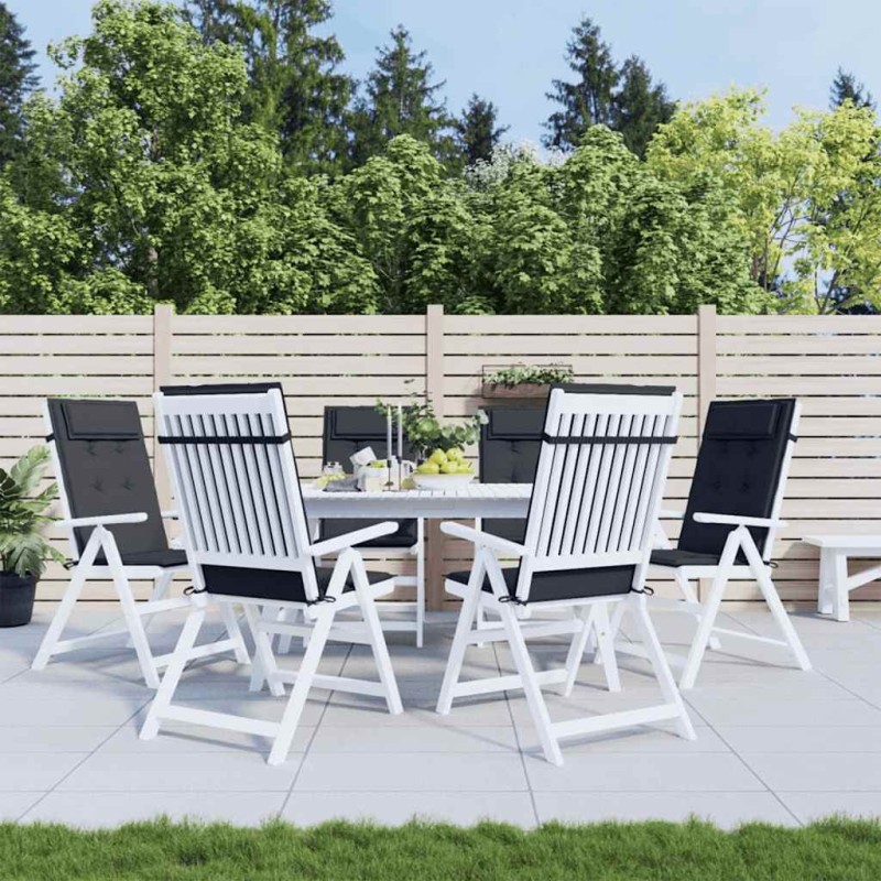 Coussins de chaise à dossier haut lot de 6 noir tissu oxford 556440556440