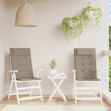 Coussins de chaise à dossier haut lot de 2 taupe tissu oxford 556441556441