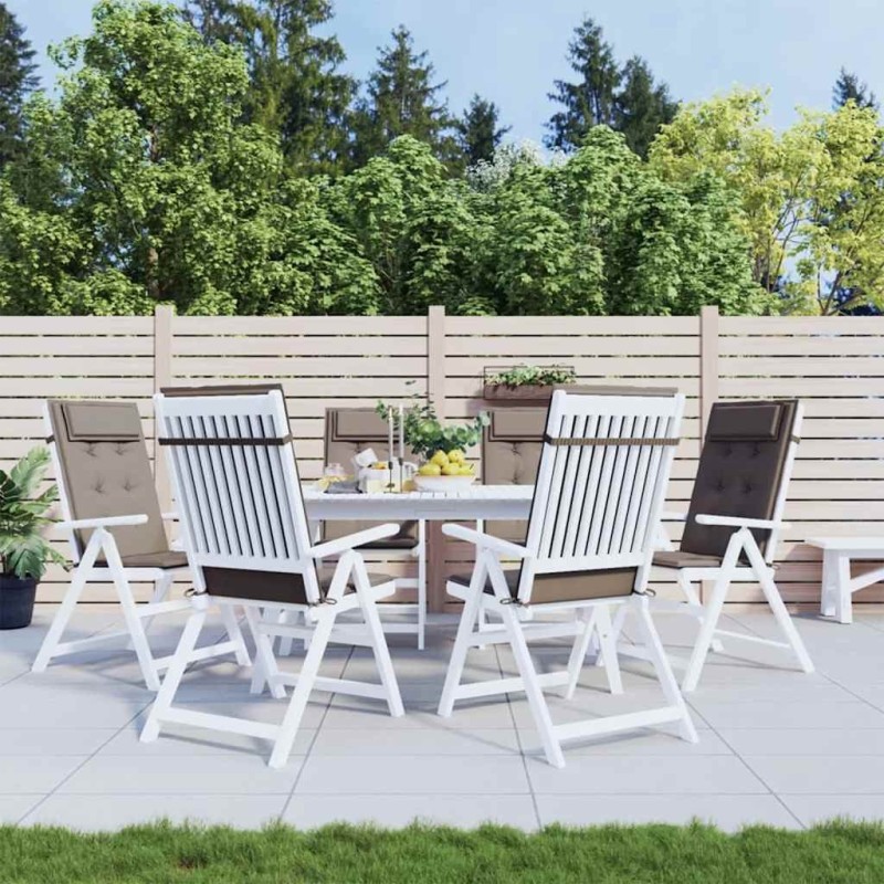 Coussins de chaise à dossier haut lot de 6 taupe tissu oxford 556443556443