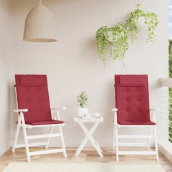 Coussins de chaise à dossier haut lot de 2 rouge bordeaux 556444556444