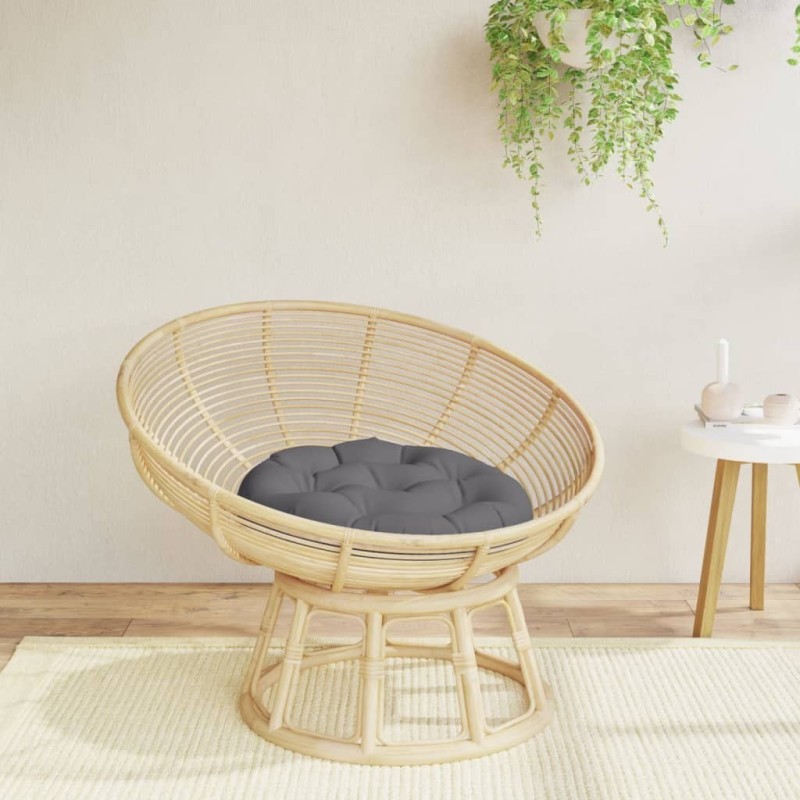Coussin rond anthracite Ø 60 x11 cm tissu oxford 556449556449