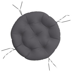 Coussin rond anthracite Ø 60 x11 cm tissu oxford 556449556449