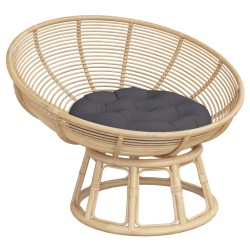 Coussin rond anthracite Ø 60 x11 cm tissu oxford 556449556449