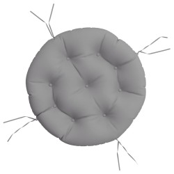 Coussin rond gris Ø 60 x11 cm tissu oxford 556450556450