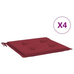 Coussins de chaise de jardin lot de 4 rouge bordeaux 50x50x4 cm 556454556454