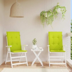 Coussins de chaise de jardin à dossier haut lot de 2 vert vif 556457556457