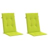 Coussins de chaise de jardin à dossier haut lot de 2 vert vif 556457556457