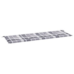 Coussin de banc de jardin motif à carreaux gris 150x50x4 cm 556460556460