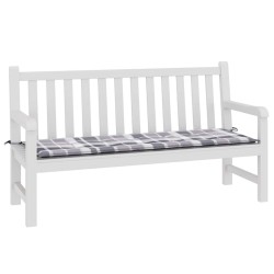 Coussin de banc de jardin motif à carreaux gris 150x50x4 cm 556460556460
